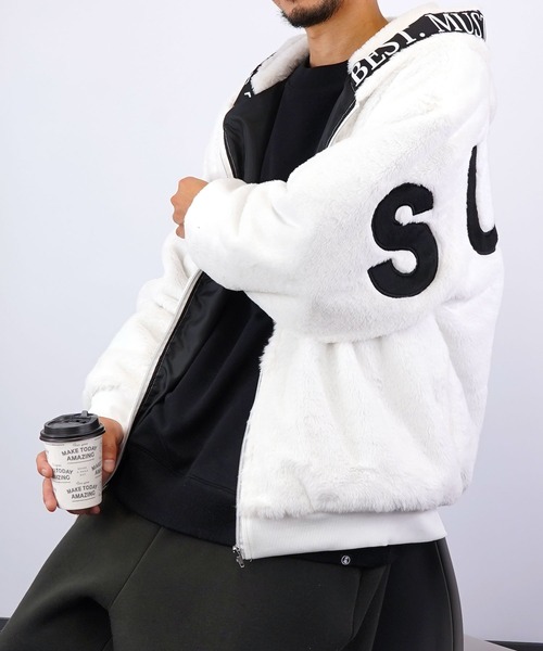 Burner（バーナー）の「【GROOVY STORE】ビッグシルエット ファー ブルゾン（ブルゾン・メンズ・ブラック/ホワイト・L/LL/M）」の4枚目の写真