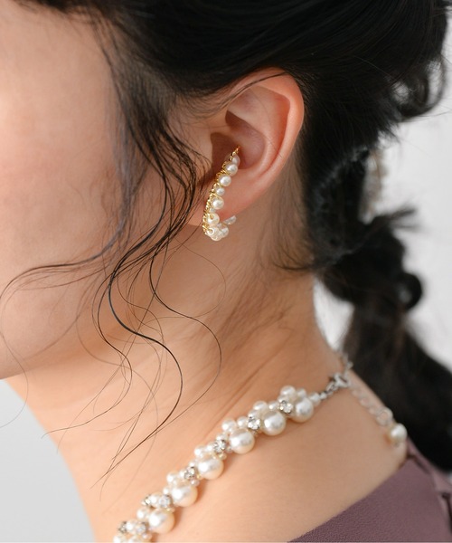 Kana（カナ）の「パール アーチ ゴールド シルバー 結婚式 お呼ばれ イヤーカフ（イヤーカフ・レディース・シルバー/ゴールド・フリー）」の7枚目の写真