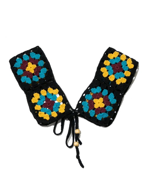 CUBE SUGAR（キューブシュガー）の「CUBE SUGAR/キューブシュガー　かぎ針綿ニット付け襟（付け襟・レディース・ブラック/ホワイト・FREE）」の5枚目の写真