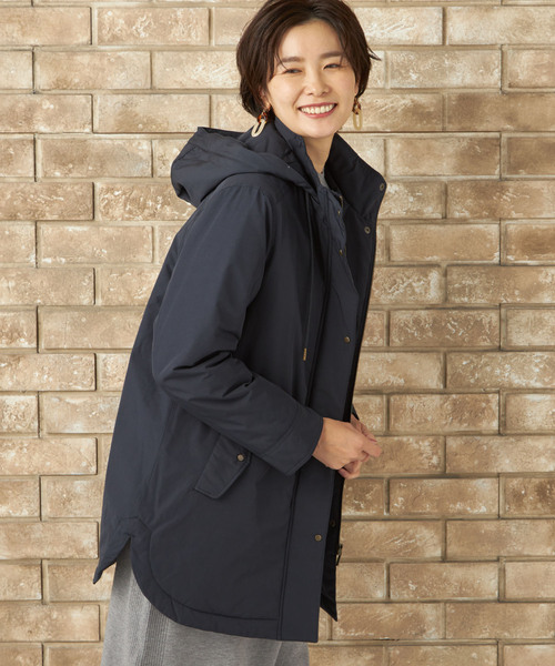 Petit Honfleur（プチオンフルール）の「中綿フィールドコート（モッズコート・レディース・ネイビー/カーキ・9号/11号/13号）」の2枚目の写真