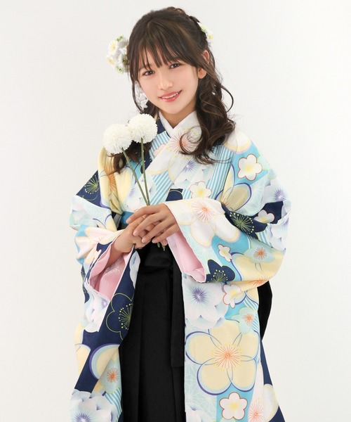 KYOETSU（キョウエツ）の「ガールズ 華やかD 袴4点セット ( 二尺袖 + 帯 + 袴 + 襦袢 )（着物・キッズ・ピンク系その他3/ブルー系その他2/ブルー系その他/レッド系その他2/パープル系その他/ピンク系その他/ピンク系その他2/ブルー系その他4/レッド系その他/ブラック系その他2/ピンク系その他4/ブラック系その他/パープル系その他2/ブルー系その他3/ピンク系その他5/ピンク系その他6・80/87/91/84）」の6枚目の写真