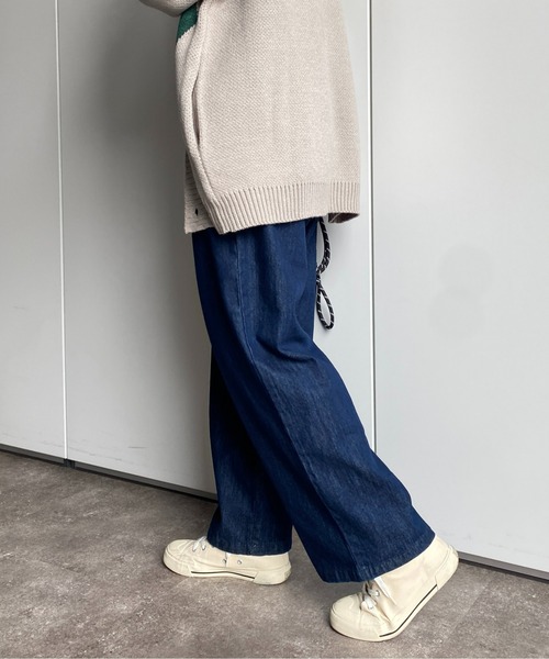 CPCM（シーピーシーエム）の「タックテーパードパンツ（デニムパンツ・レディース・ブラック/ブルー/ネイビー・FREE）」の12枚目の写真