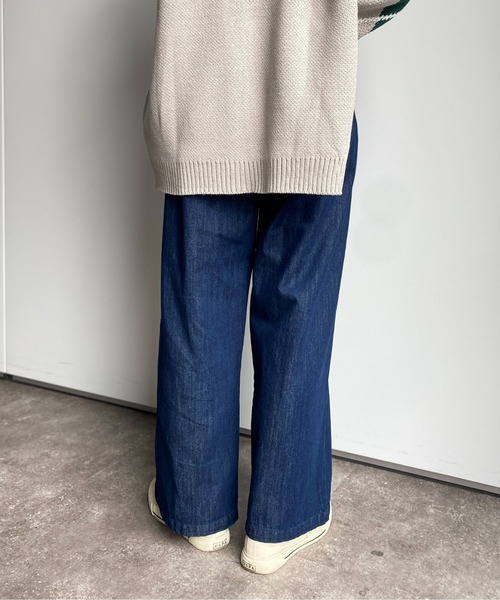 CPCM（シーピーシーエム）の「タックテーパードパンツ（デニムパンツ・レディース・ブラック/ブルー/ネイビー・FREE）」の13枚目の写真