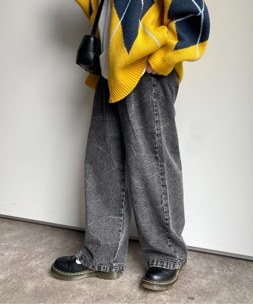 CPCM（シーピーシーエム）の「タックテーパードパンツ（デニムパンツ・レディース・ブラック/ブルー/ネイビー・FREE）」の5枚目の写真