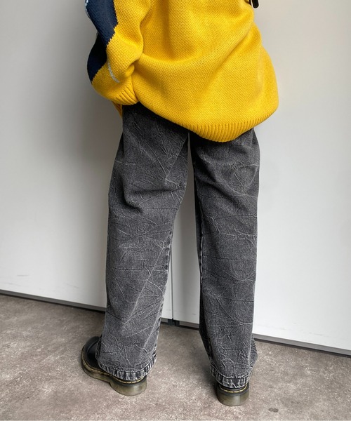 CPCM（シーピーシーエム）の「タックテーパードパンツ（デニムパンツ・レディース・ブラック/ブルー/ネイビー・FREE）」の7枚目の写真