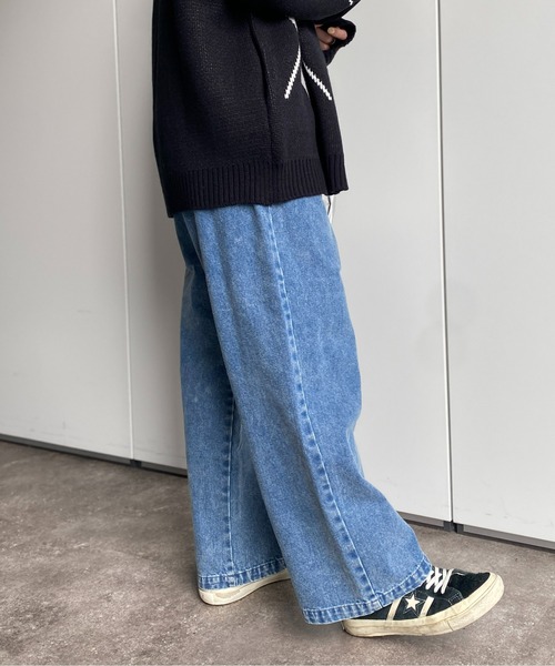 CPCM（シーピーシーエム）の「タックテーパードパンツ（デニムパンツ・レディース・ブラック/ブルー/ネイビー・FREE）」の20枚目の写真