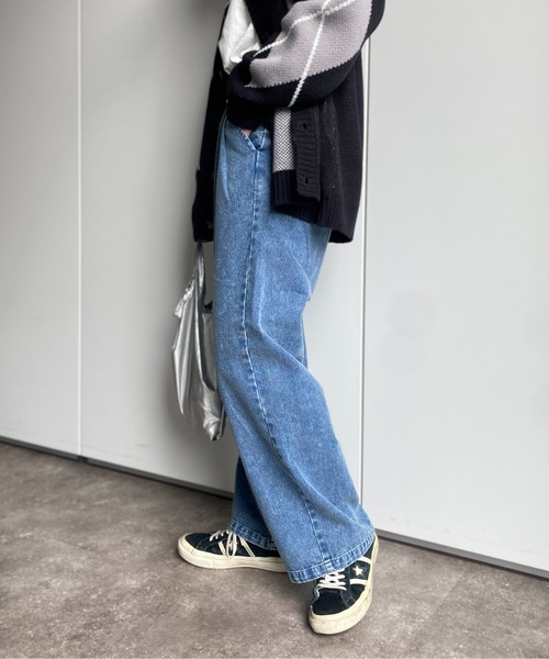 CPCM（シーピーシーエム）の「タックテーパードパンツ（デニムパンツ・レディース・ブラック/ブルー/ネイビー・FREE）」の21枚目の写真