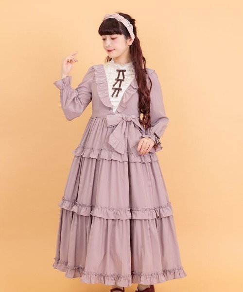 axes femme（アクシーズファム）の「クラシカルフリルロングワンピ