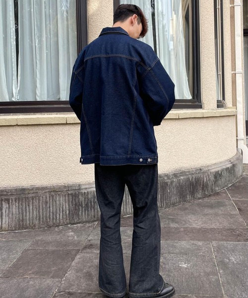 Couleur Meler(クルールメリー)の「Couleur Meler sakasa trucker denim jacket(デニムジャケット・メンズ・ブラック/ブルー/ネイビー・MEDIUM/LARGE)」の12枚目の写真