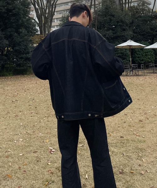 Couleur Meler(クルールメリー)の「Couleur Meler sakasa trucker denim jacket(デニムジャケット・メンズ・ブラック/ブルー/ネイビー・MEDIUM/LARGE)」の22枚目の写真