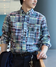 BEAMS F | BEAMS F / パッチワーク マドラスチェック ボタンダウンシャツ(シャツ/ブラウス)