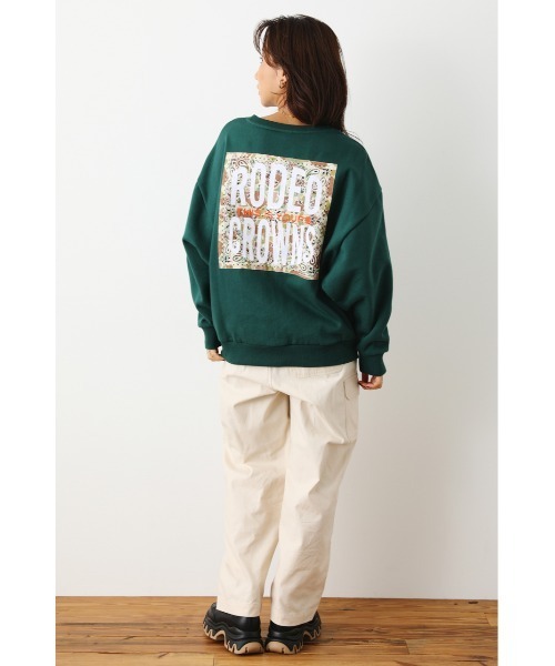 RODEO CROWNS WIDE BOWL（ロデオクラウンズワイドボウル）の「TEX BANDANAスウェットトップス（スウェット・レディース・ダークグリーン/ブラック/オフホワイト/グレー×ホワイト・FREE）」の8枚目の写真