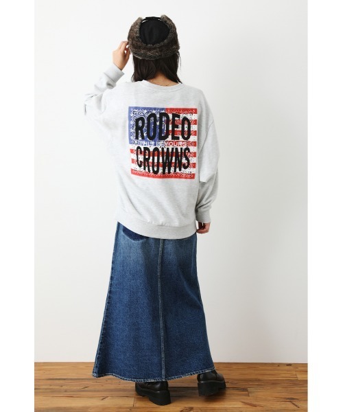 RODEO CROWNS WIDE BOWL（ロデオクラウンズワイドボウル）の「TEX BANDANAスウェットトップス（スウェット・レディース・ダークグリーン/ブラック/オフホワイト/グレー×ホワイト・FREE）」の11枚目の写真