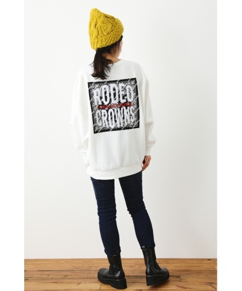 RODEO CROWNS WIDE BOWL（ロデオクラウンズワイドボウル）の「TEX BANDANAスウェットトップス（スウェット・レディース・ダークグリーン/ブラック/オフホワイト/グレー×ホワイト・FREE）」の18枚目の写真