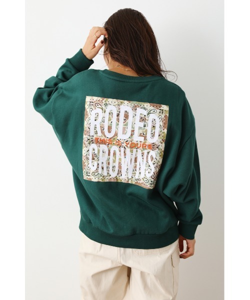 RODEO CROWNS WIDE BOWL（ロデオクラウンズワイドボウル）の「TEX BANDANAスウェットトップス（スウェット・レディース・ダークグリーン/ブラック/オフホワイト/グレー×ホワイト・FREE）」の22枚目の写真