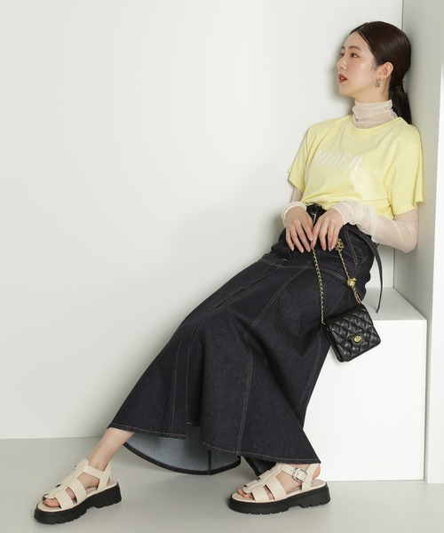 FREE'S MART(フリーズマート)の「ヨークフレアデニムスカート(デニムスカート・レディース・インディゴブルー/キナリ・マルチサイズ)」の13枚目の写真