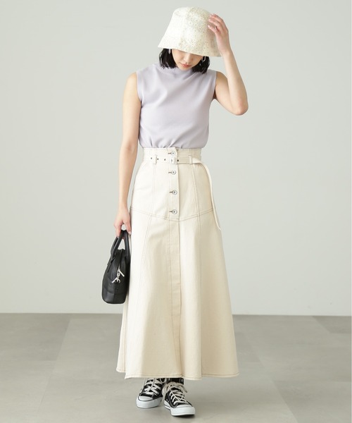 FREE'S MART(フリーズマート)の「ヨークフレアデニムスカート(デニムスカート・レディース・インディゴブルー/キナリ・マルチサイズ)」の18枚目の写真