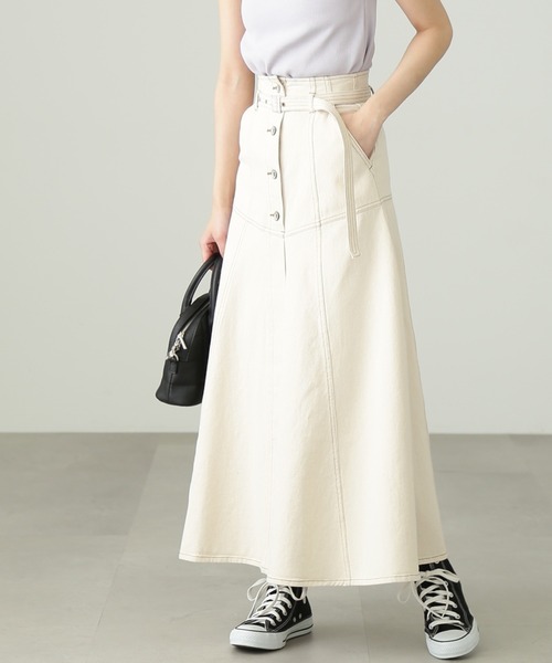 FREE'S MART(フリーズマート)の「ヨークフレアデニムスカート(デニムスカート・レディース・インディゴブルー/キナリ・マルチサイズ)」の21枚目の写真