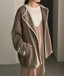 CAPRICIEUX LE'MAGE | パイピングハーフコート(ノーカラーコート)