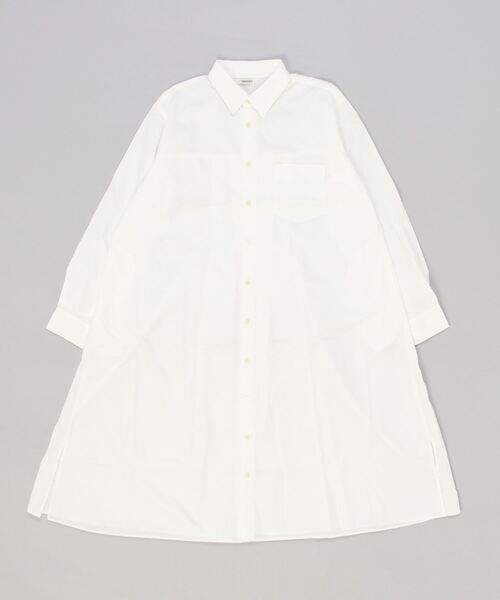 HARVESTY(ハーベスティ)の「HARVESTY / ハーベスティ SHIRTS ROBE BROAD CLOTH コーマブロードシャツローブ(シャツワンピース・レディース・オフホワイト/ブルー・1/2)」の1枚目の写真