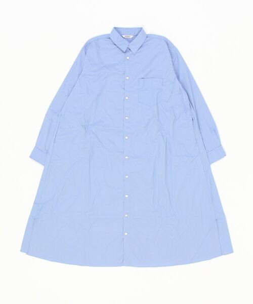HARVESTY(ハーベスティ)の「HARVESTY / ハーベスティ SHIRTS ROBE BROAD CLOTH コーマブロードシャツローブ(シャツワンピース・レディース・オフホワイト/ブルー・1/2)」の2枚目の写真
