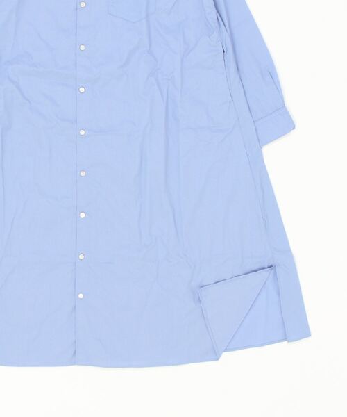 HARVESTY(ハーベスティ)の「HARVESTY / ハーベスティ SHIRTS ROBE BROAD CLOTH コーマブロードシャツローブ(シャツワンピース・レディース・オフホワイト/ブルー・1/2)」の4枚目の写真