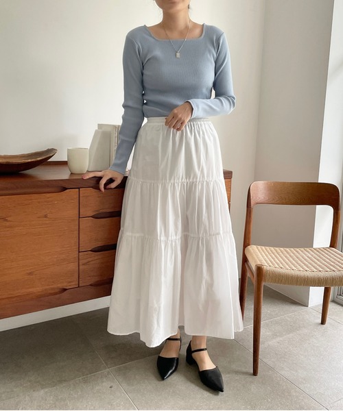 LOWRYS FARM（ローリーズファーム）の「２ＷＡＹリブタイトロングスリーブ　188178（Tシャツ/カットソー・レディース・ホワイト/ブラック/ブルー/アイボリー・FREE）」の12枚目の写真