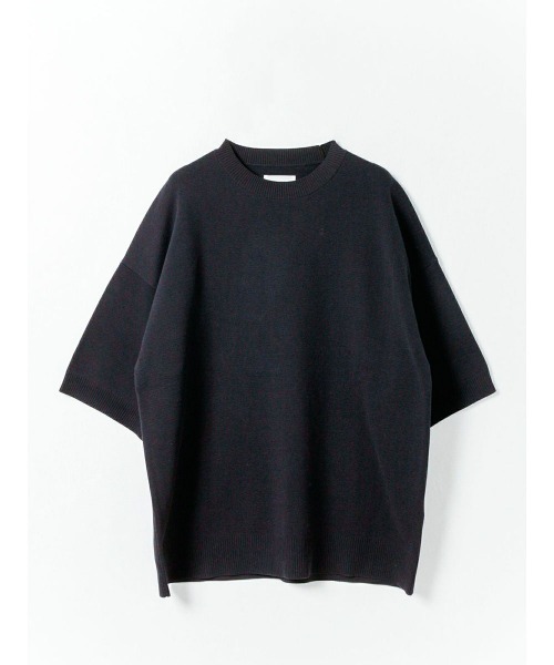 MIDIUMISOLID(ミディウミソリッド)の「【MEN】ハーフスリーブワイドプルオーバー(ニット/セーター・メンズ・ワインレッド/グリーン/オフホワイト/ブラック・48)」の3枚目の写真