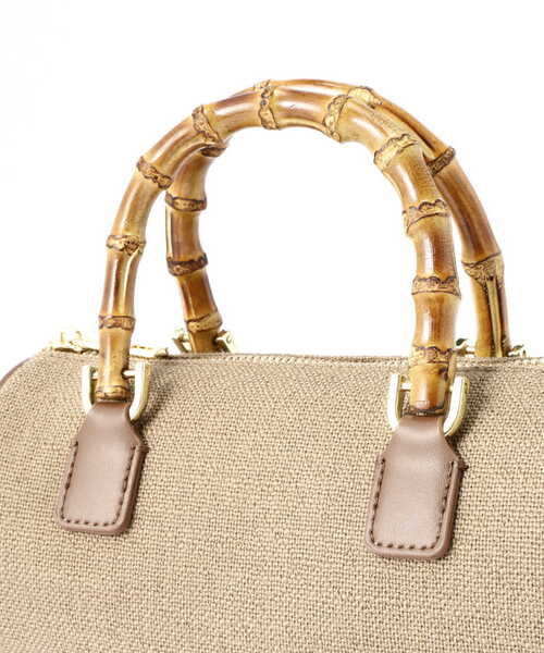 NATURAL BEAUTY BASIC(ナチュラルビューティーベーシック)の「【Oggi掲載】バンブーロールボストン(ショルダーバッグ・レディース・ブラウン/オフホワイト・フリ-)」の9枚目の写真