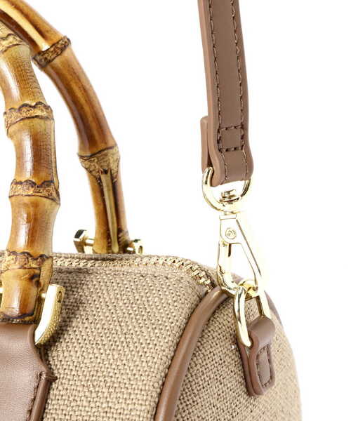 NATURAL BEAUTY BASIC(ナチュラルビューティーベーシック)の「【Oggi掲載】バンブーロールボストン(ショルダーバッグ・レディース・ブラウン/オフホワイト・フリ-)」の11枚目の写真