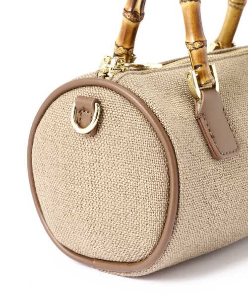 NATURAL BEAUTY BASIC(ナチュラルビューティーベーシック)の「【Oggi掲載】バンブーロールボストン(ショルダーバッグ・レディース・ブラウン/オフホワイト・フリ-)」の12枚目の写真