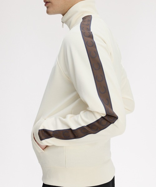 フレッドペリー ベージュ ジャージ フレッドペリー ベージュ コントラストテープ トラックジャケット