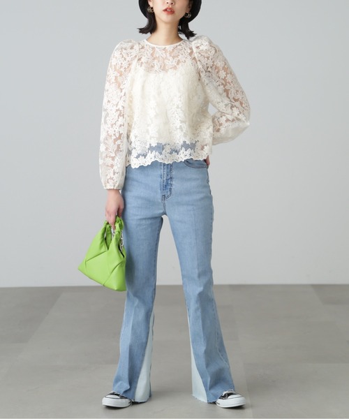 FREE'S MART（フリーズマート）の「◆刺繍チュールレースブラウス（シャツ/ブラウス・レディース・ホワイト/ブラック/イエロー・FREE）」の20枚目の写真