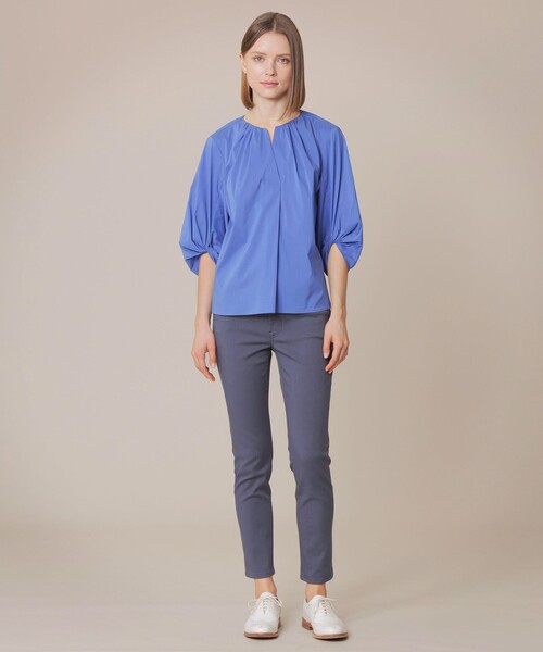 MACKINTOSH LONDON(マッキントッシュ ロンドン)の「コットンナイロンストレッチパフスリーブブラウス(シャツ/ブラウス・レディース・オフホワイト/ネイビー/ブルー系その他4/ベージュ系その他/ピンク系その他2・38)」の7枚目の写真
