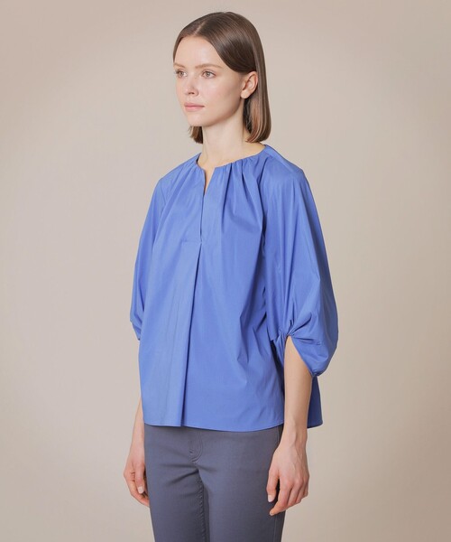 MACKINTOSH LONDON(マッキントッシュ ロンドン)の「コットンナイロンストレッチパフスリーブブラウス(シャツ/ブラウス・レディース・オフホワイト/ネイビー/ブルー系その他4/ベージュ系その他/ピンク系その他2・38)」の9枚目の写真