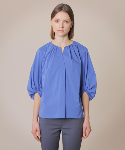 MACKINTOSH LONDON(マッキントッシュ ロンドン)の「コットンナイロンストレッチパフスリーブブラウス(シャツ/ブラウス・レディース・オフホワイト/ネイビー/ブルー系その他4/ベージュ系その他/ピンク系その他2・38)」の10枚目の写真