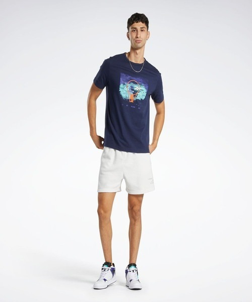 Reebok(リーボック)の「バスケットボールリムショートスリーブT / BB BASKETBALL AAWH RIM SS(Tシャツ/カットソー・メンズ・ネイビー/ブルーパープル・LARGE/MEDIUM/XX-LARGE/XXX-LARGE/X-LARGE/SMALL)」の3枚目の写真