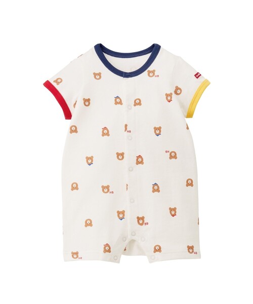 HOT BISCUITS(ホットビスケッツ)の「総柄 ショートオール(ロンパース・キッズ・マルチ/ホワイト・80cm/70cm)」の3枚目の写真