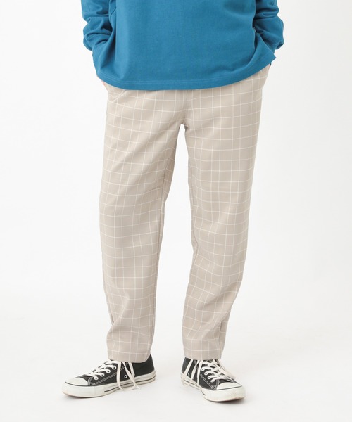 Blue Standard (ブルースタンダード)の「【BLUE STANDARD/ブルースタンダード】快適リネンタッチ ストレッチ 無地 チェック ウエストゴム ワイドパンツイージーパンツ(その他パンツ・メンズ・ブラック/グレー/ブルー/チャコールグレー/ブラウン/ネイビー/ベージュ・MEDIUM/LARGE/X-LARGE)」の1枚目の写真