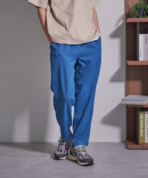 Blue Standard (ブルースタンダード)の「【BLUE STANDARD/ブルースタンダード】快適リネンタッチ ストレッチ 無地 チェック ウエストゴム ワイドパンツイージーパンツ(その他パンツ・メンズ・ブラック/グレー/ブルー/チャコールグレー/ブラウン/ネイビー/ベージュ・MEDIUM/LARGE/X-LARGE)」の7枚目の写真