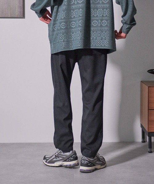 Blue Standard (ブルースタンダード)の「【BLUE STANDARD/ブルースタンダード】快適リネンタッチ ストレッチ 無地 チェック ウエストゴム ワイドパンツイージーパンツ(その他パンツ・メンズ・ブラック/グレー/ブルー/チャコールグレー/ブラウン/ネイビー/ベージュ・MEDIUM/LARGE/X-LARGE)」の10枚目の写真