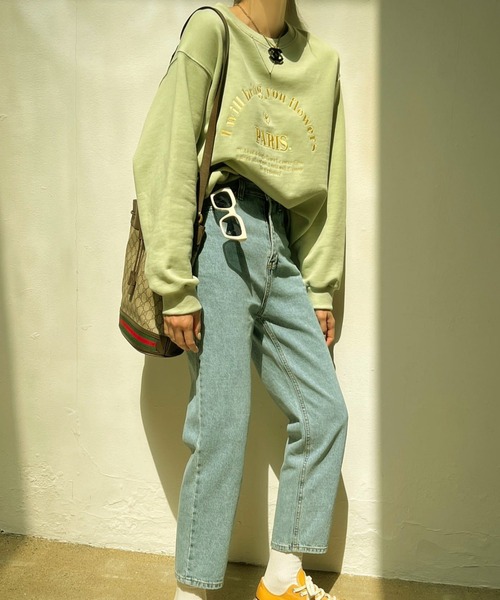 LAC-VERT（ラック・ヴェール）の「PARISロゴ刺繍スウェット（スウェット・レディース・ライトブルー/イエロー/ネイビー/ピンク/ライトグリーン/ライトグレー・FREE）」の3枚目の写真