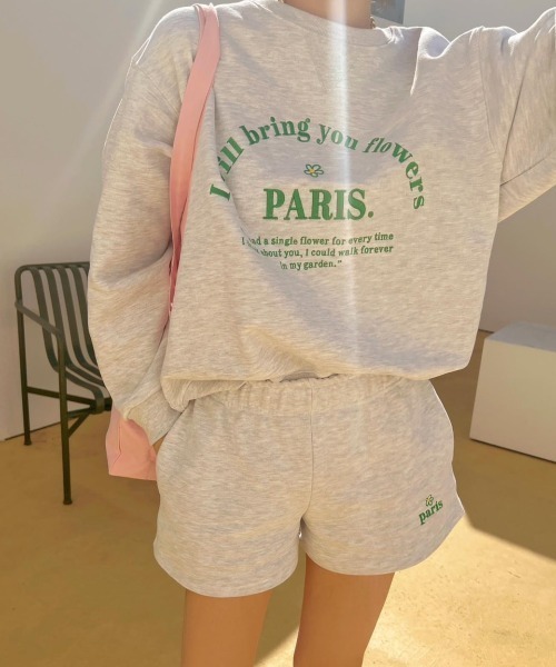 LAC-VERT（ラック・ヴェール）の「PARISロゴ刺繍スウェット（スウェット・レディース・ライトブルー/イエロー/ネイビー/ピンク/ライトグリーン/ライトグレー・FREE）」の7枚目の写真
