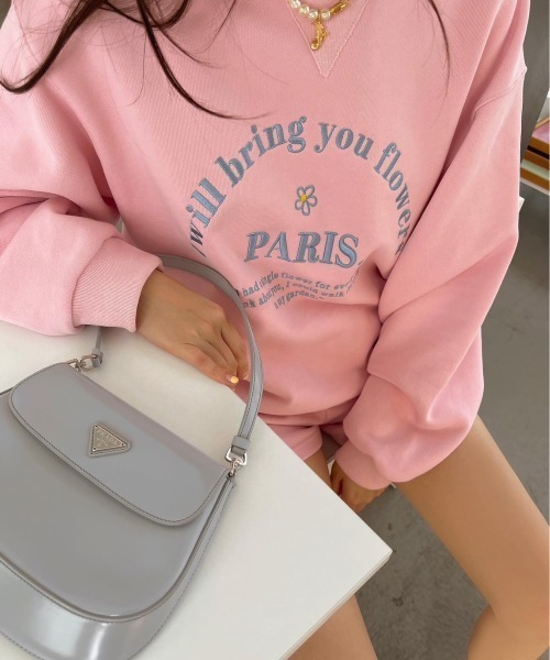 LAC-VERT（ラック・ヴェール）の「PARISロゴ刺繍スウェット（スウェット・レディース・ライトブルー/イエロー/ネイビー/ピンク/ライトグリーン/ライトグレー・FREE）」の14枚目の写真