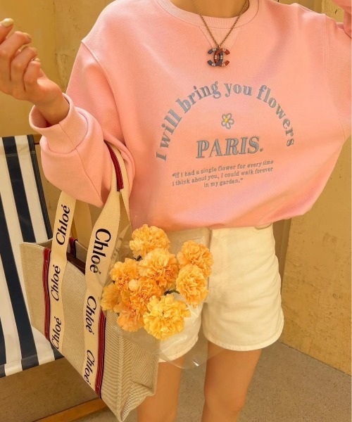 LAC-VERT（ラック・ヴェール）の「PARISロゴ刺繍スウェット（スウェット・レディース・ライトブルー/イエロー/ネイビー/ピンク/ライトグリーン/ライトグレー・FREE）」の15枚目の写真