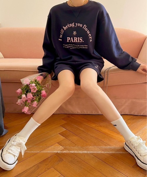 LAC-VERT（ラック・ヴェール）の「PARISロゴ刺繍スウェット（スウェット・レディース・ライトブルー/イエロー/ネイビー/ピンク/ライトグリーン/ライトグレー・FREE）」の22枚目の写真