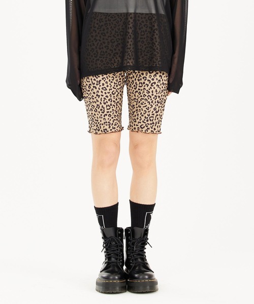 X-girl(エックスガール)の「SHIRRED CREPE LEGGINGS(レギンス/スパッツ・レディース・ブラック/ベージュ/ブルー・M/S)」の2枚目の写真