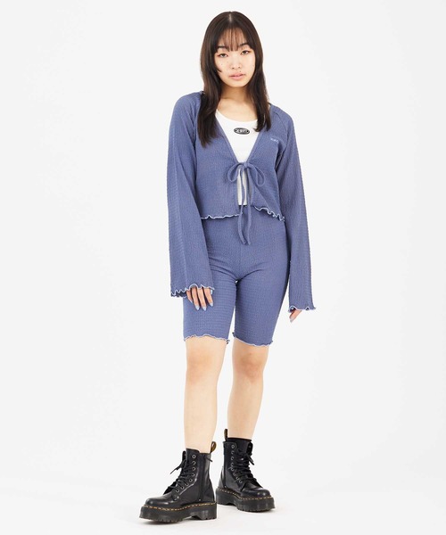 X-girl(エックスガール)の「SHIRRED CREPE LEGGINGS(レギンス/スパッツ・レディース・ブラック/ベージュ/ブルー・M/S)」の12枚目の写真