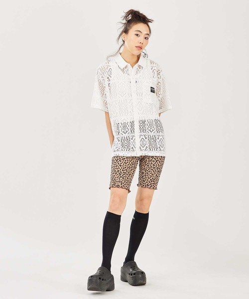 X-girl(エックスガール)の「SHIRRED CREPE LEGGINGS(レギンス/スパッツ・レディース・ブラック/ベージュ/ブルー・M/S)」の19枚目の写真