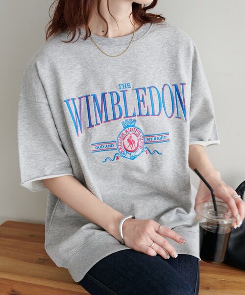 セール】【WEB限定】刺繍ロゴハーフスリーブミニ裏毛スウェット